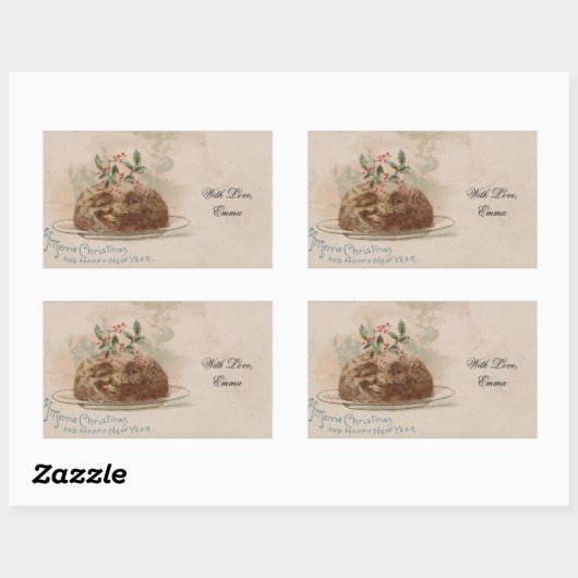 ヴィンテージクリスマスカーおもしろいドホリーパイ 長方形シール (シート)