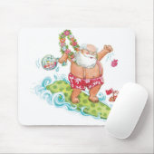 ヴィンテージクリスマスカートゥーンサーフィンサンタクロース マウスパッド (マウス)