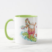 ヴィンテージクリスマスカートゥーンサーフィンサンタクロース マグカップ (左)