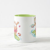 ヴィンテージクリスマスカートゥーンサーフィンサンタクロース マグカップ (中央)