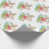 ヴィンテージクリスマスカートゥーンサーフィンサンタクロース ラッピングペーパー (角)