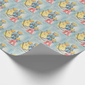 ヴィンテージクリスマスカードかわいい天使 ラッピングペーパー (角)