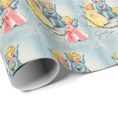 ヴィンテージクリスマスカードかわいい天使 ラッピングペーパー (ロールコーナー)