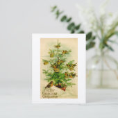 ヴィンテージクリスマスカードの鳥イラストレーション シーズンカード (スタンド正面)