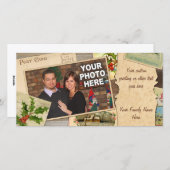 ヴィンテージクリスマスカードコラージュ付カスタムき/写真クリスマス シーズンカード (正面/裏面)