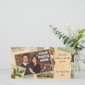 ヴィンテージクリスマスカードコラージュ付カスタムき/写真クリスマス シーズンカード (スタンド正面)