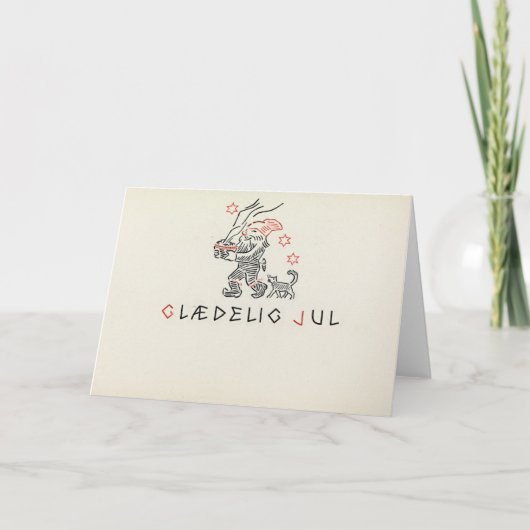 ヴィンテージクリスマスカードノルウェー |お楽しみください シーズンカード (正面)