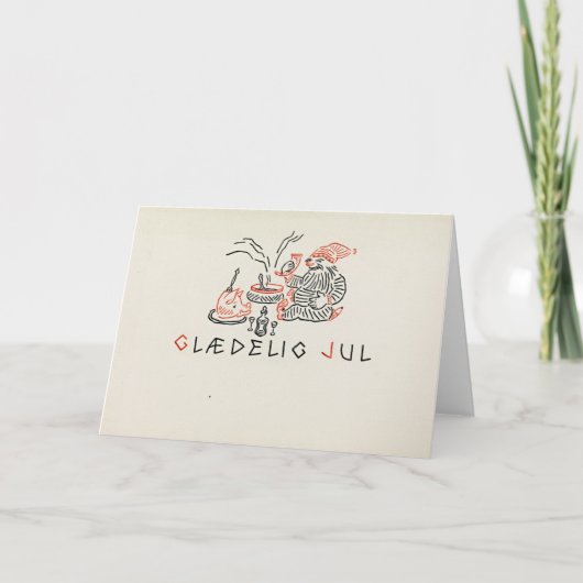 ヴィンテージクリスマスカードノルウェー |お楽しみください シーズンカード (正面)