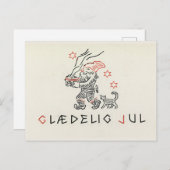 ヴィンテージクリスマスカードノルウェー | Jul格言 シーズンポストカード (正面/裏面)