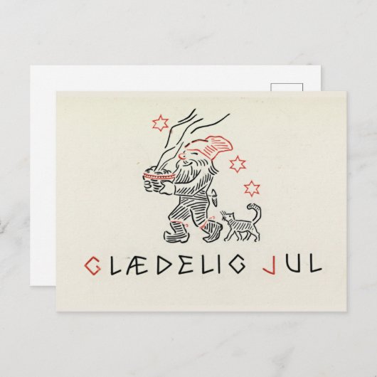 ヴィンテージクリスマスカードノルウェー | Jul格言 シーズンポストカード (正面/裏面)