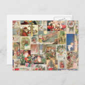 ヴィンテージクリスマスカードホリデーパターン シーズンポストカード