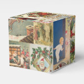 ヴィンテージクリスマスカードホリデーパターン フェイバーボックス (正面サイド)