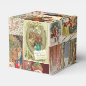 ヴィンテージクリスマスカードホリデーパターン フェイバーボックス (裏面サイド)