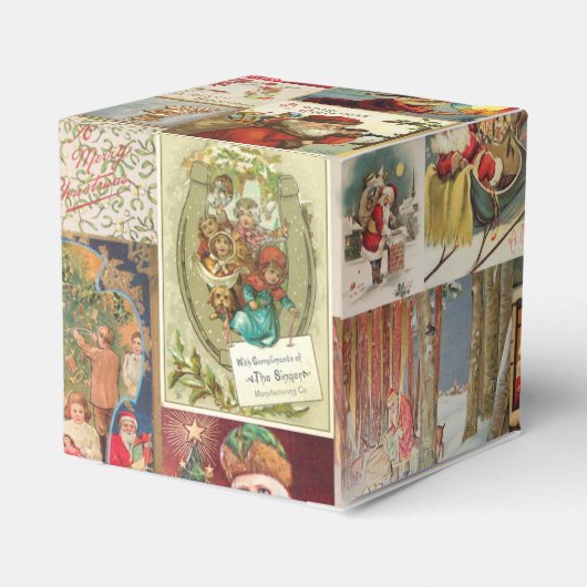 ヴィンテージクリスマスカードホリデーパターン フェイバーボックス (裏面サイド)