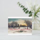 ヴィンテージクリスマスカードメリークリスマス親愛フレンド ポストカード (スタンド正面)