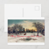 ヴィンテージクリスマスカードメリークリスマス親愛フレンド ポストカード (正面/裏面)