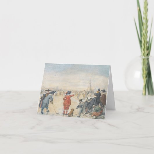 ヴィンテージクリスマスカード冬のアイスゲーム(1626) シーズンカード (正面)