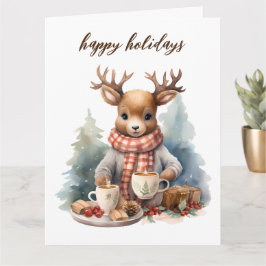 ヴィンテージクリスマスカード水彩イラストレーション カード