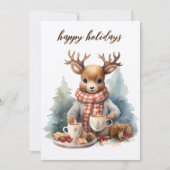 ヴィンテージクリスマスカード水彩イラストレーション シーズンカード (正面)