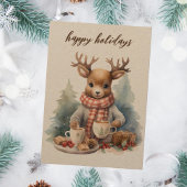 ヴィンテージクリスマスカード水彩イラストレーション シーズンカード