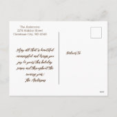 ヴィンテージクリスマスカード水彩イラストレーション シーズンポストカード (裏面)