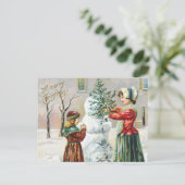 ヴィンテージクリスマスカード：タイムレスチャーム シーズンポストカード (スタンド正面)