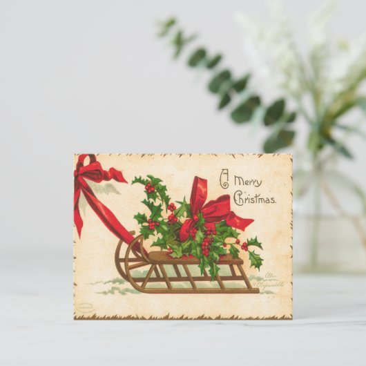 ヴィンテージクリスマスカード ポストカード (スタンド正面)