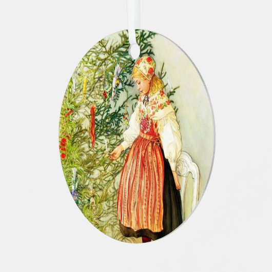 ヴィンテージクリスマスカールラーソンスウェーデン語 メタルオーナメント (正面左)