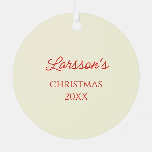 ヴィンテージクリスマスカールラーソンスウェーデン語 メタルオーナメント (裏面)
