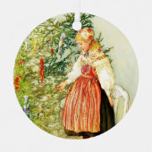 ヴィンテージクリスマスカールラーソンスウェーデン語 メタルオーナメント (正面)