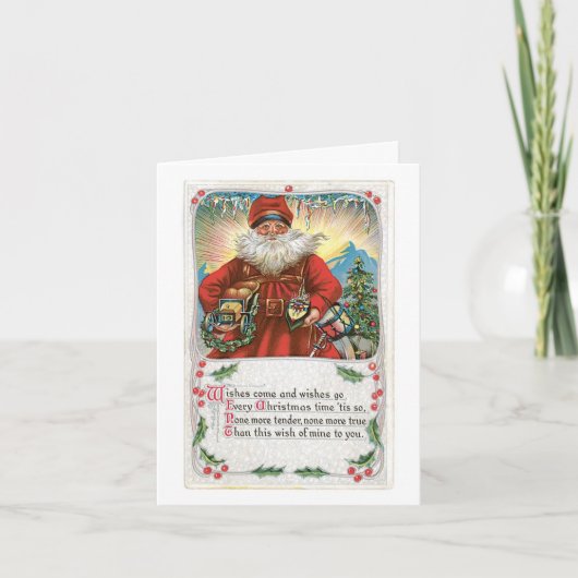 ヴィンテージクリスマスカー来ド- Wishes and Wishes Go シーズンカード (正面)