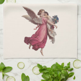 ヴィンテージクリスマスガーディアンビクトリアンエンジェル キッチンタオル