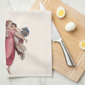 ヴィンテージクリスマスガーディアンビクトリアンエンジェル キッチンタオル (四つ折り)