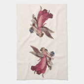 ヴィンテージクリスマスガーディアンビクトリアンエンジェル キッチンタオル (縦)