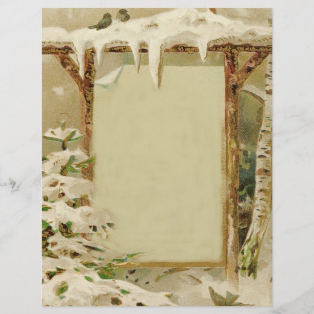 ヴィンテージクリスマスガーデンシーン レターヘッド (正面)