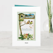 ヴィンテージクリスマスガールとペットカード シーズンカード (裏面)