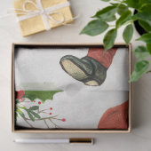 ヴィンテージクリスマスガールと緑のデコパージュ 薄葉紙 (ギフト)