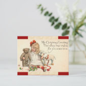 ヴィンテージクリスマスガールポストカード シーズンポストカード (スタンド正面)