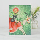 ヴィンテージクリスマスガールライディングトインデナー シーズンカード (スタンド正面)
