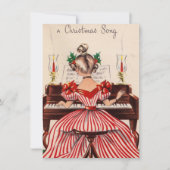 ヴィンテージクリスマスガール遊ズピアノ シーズンカード (正面)