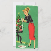 ヴィンテージクリスマスガール飾ズツリーカスタム シーズンカード (正面)