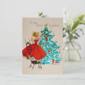 ヴィンテージクリスマスガール飾ズツリー シーズンカード (スタンド正面)