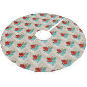 ヴィンテージクリスマスガール飾ズツリー ブラッシュドポリエステルツリースカート (アングル)