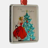 ヴィンテージクリスマスガール飾ズツリー メタルオーナメント (右)