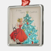 ヴィンテージクリスマスガール飾ズツリー メタルオーナメント (左)