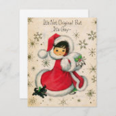 ヴィンテージクリスマスガール シーズンカード (正面/裏面)