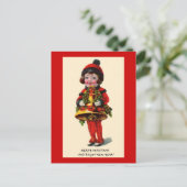 ヴィンテージクリスマスガール シーズンポストカード (スタンド正面)