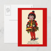 ヴィンテージクリスマスガール シーズンポストカード (正面/裏面)