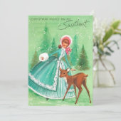 ヴィンテージクリスマスガール デート スイートハート シーズンカード (スタンド正面)