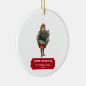 ヴィンテージクリスマスガール&ホリーベリーフェスティバル セラミックオーナメント (右)